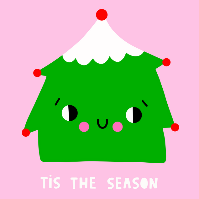 Tis The Season Pink Christmas Tree Confetti-exploding Greetings Card