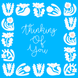 Thinking Of You Floral Design Blue Card