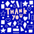 Thank You Figures Pattern Blue Confetti-exploding Greetings Card