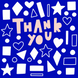 Thank You Figures Pattern Blue Card