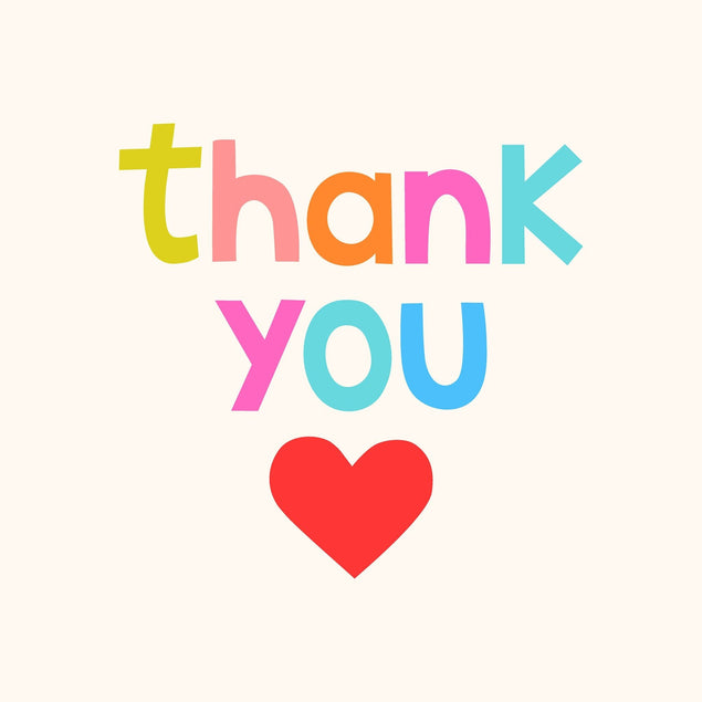 Thank You - Red Heart Card