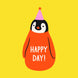Happy Day! Cute Penguin Yellow Card