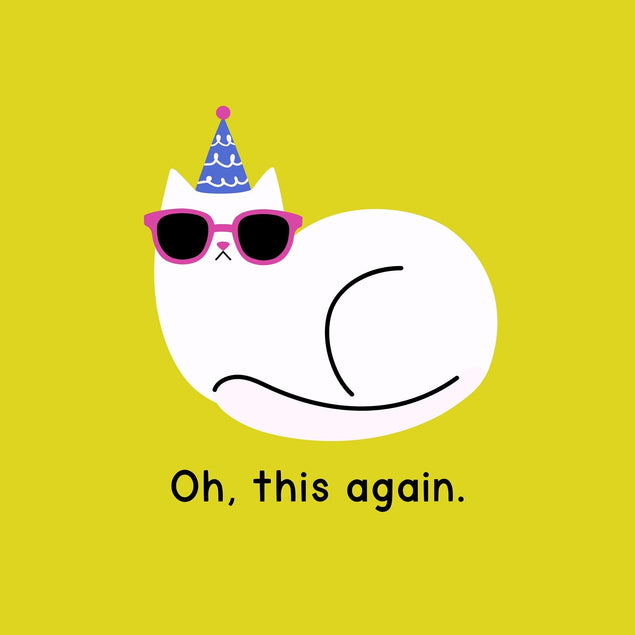 Oh This Again Cat Yellow Confetti-exploding Greetings Card