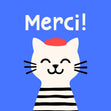 Merci! - French Cat Thank You Card