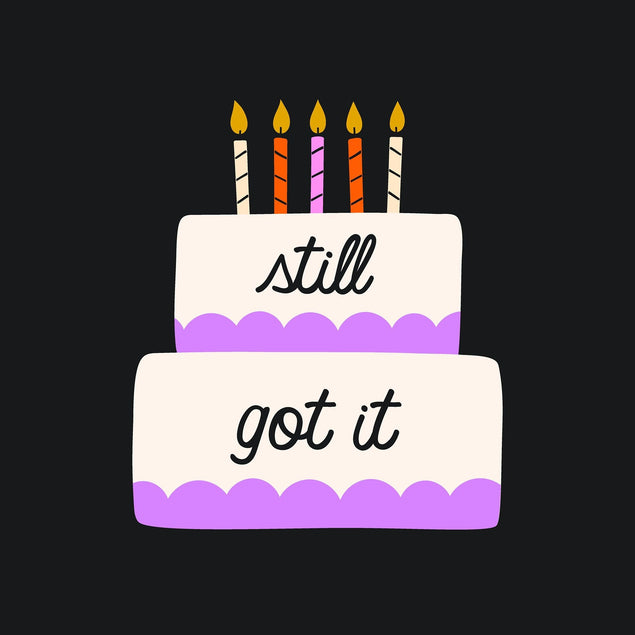 Still Got It Cake Birthday Black Confetti-exploding Greetings Card
