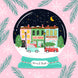 Merry And Bright Chrismas Town Snow Globe Card