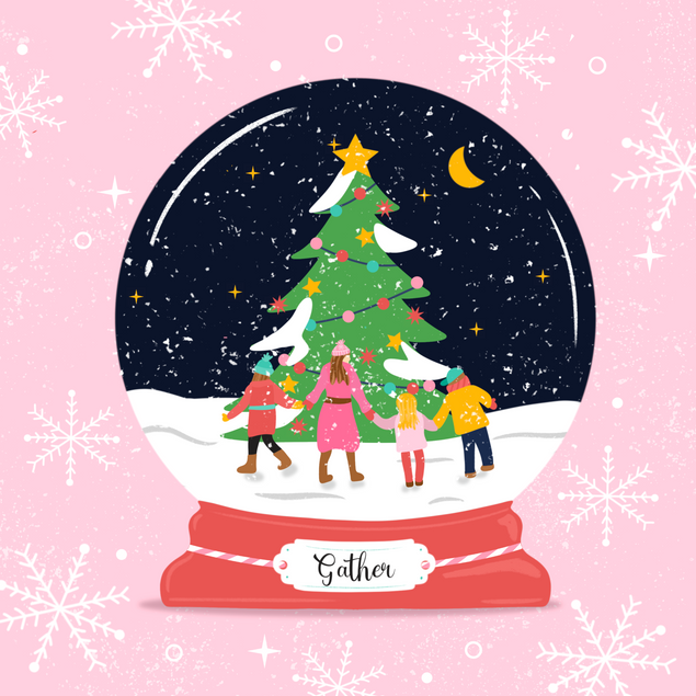 Gather Snow Globe Christmas Confetti-exploding Greetings Card