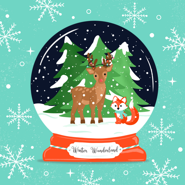 Winter Wonderland Snow Globe Christmas Card