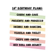 18th Birthday Plans Card