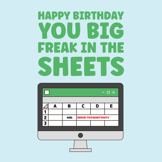 Happy Birthday You Big Freak In The Sheets Funny Rude Card