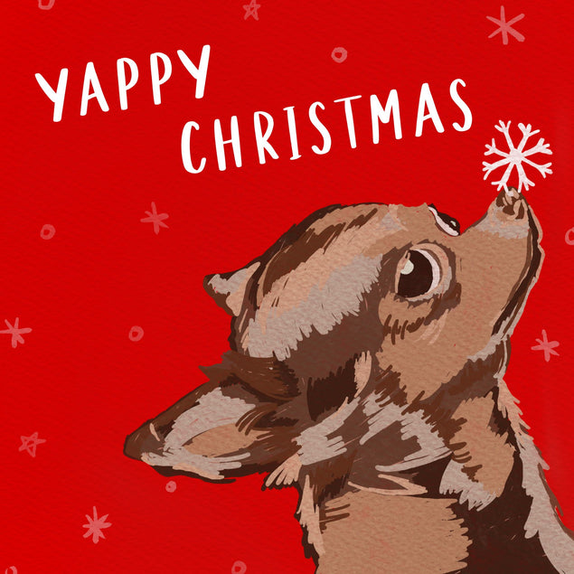 Yappy Christmas Chihuahua Confetti-exploding Greetings Card