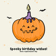 Spooky Birthday Wishes! Cute Pumpkin Confetti-exploding Greetings Card