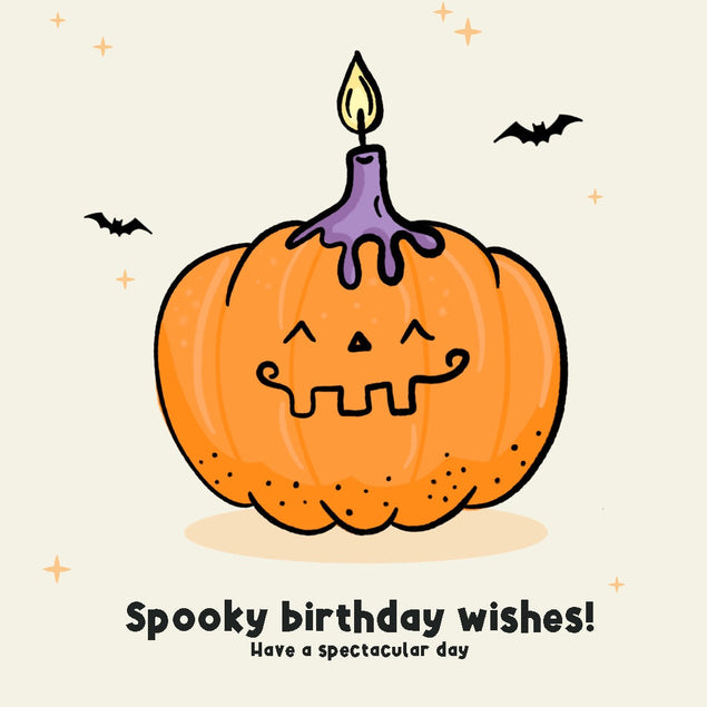 Spooky Birthday Wishes! Cute Pumpkin Confetti-exploding Greetings Card