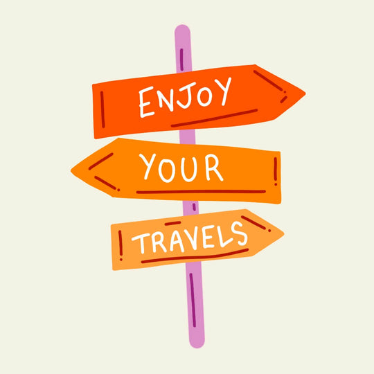 Enjoy Your Travels Direction Signs Card