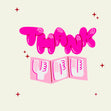 Thank You Pink Letters Confetti-exploding Greetings Card