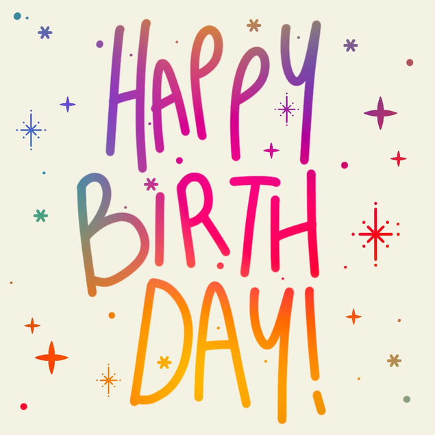 Happy Birthday! Colourful Letters And Sparkles Confetti-exploding Greetings Card