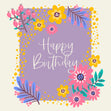 Happy Birthday Flowers And Berries Card