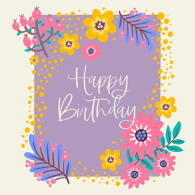 Happy Birthday Flowers And Berries Confetti-exploding Greetings Card