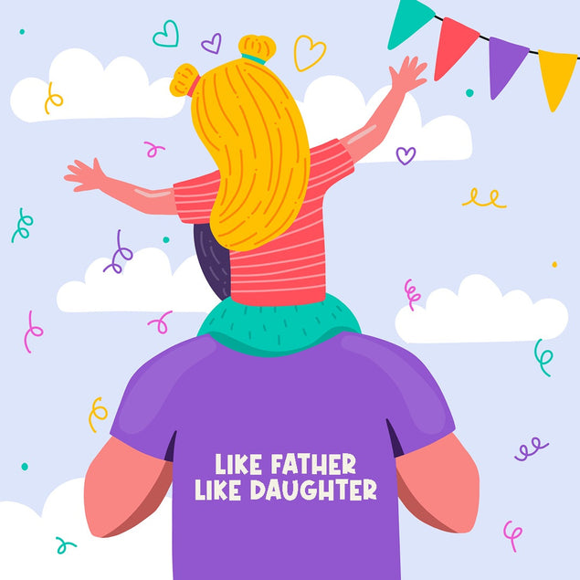 Like Father Like Daughter Cute Confetti-exploding Greetings Card