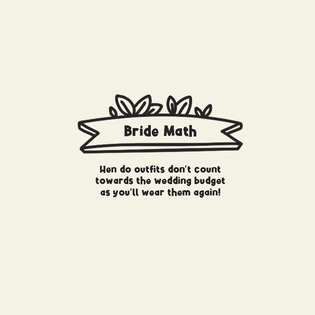 Bride Math - Outfits Don't Count Funny Wedding Card