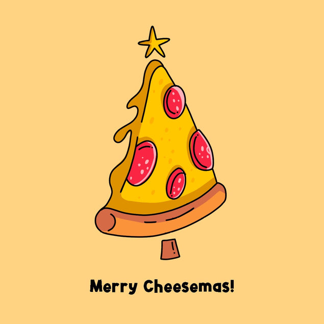 Merry Cheesemas! Funny Pizza Christmas Card