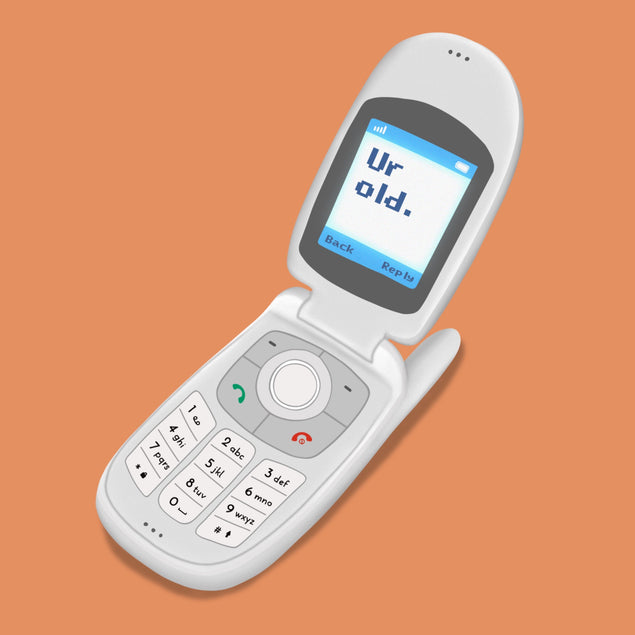 Ur Old. - Flip Phone Funny Birthday Card