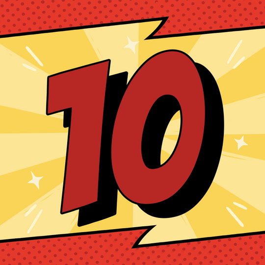 Age 10 Comic Book Number Birthday Card