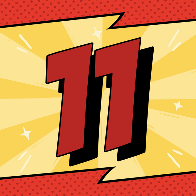Age 11 Comic Book Number Birthday Confetti-exploding Greetings Card