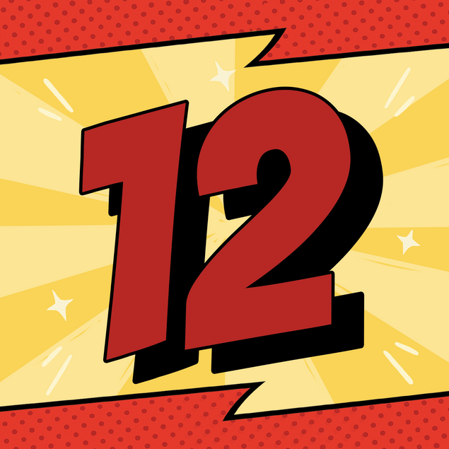 Age 12 Comic Book Number Birthday Confetti-exploding Greetings Card