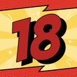 Age 18 Comic Book Number Birthday Confetti-exploding Greetings Card