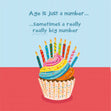 Age Is Just A Number... Sometimes It's Big Funny Cupcake Birthday Confetti-exploding Greetings Card
