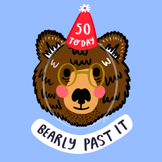 50 Today - Bearly Past It Birthday Confetti-exploding Greetings Card