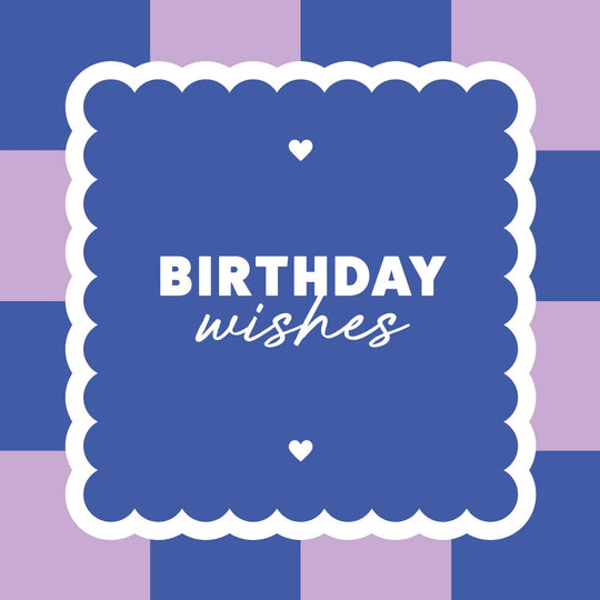 Birthday Wishes Modern Blue & Purple Card