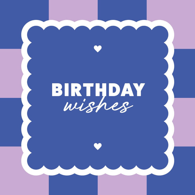 Birthday Wishes Modern Blue & Purple Confetti-exploding Greetings Card
