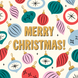 Merry Christmas - Retro Baubles Card