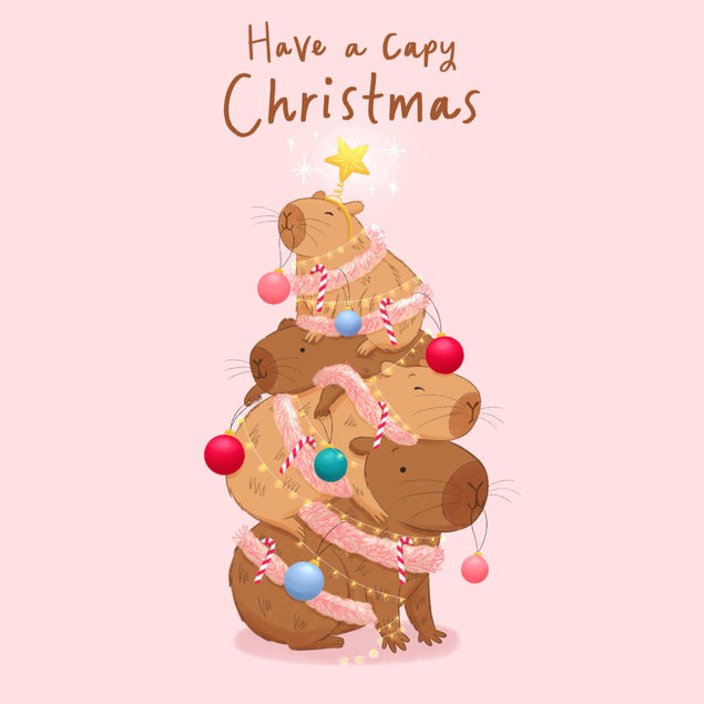 Capy Christmas - Cute Capybaras Confetti-exploding Greetings Card