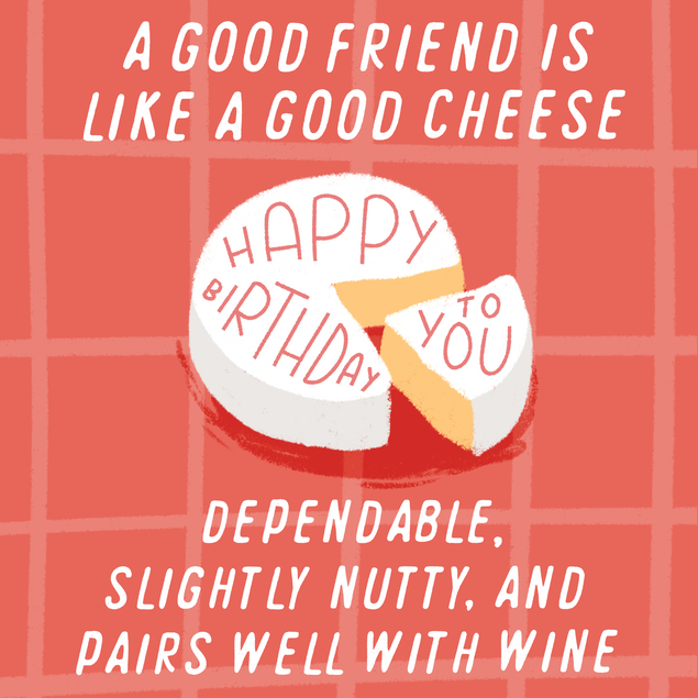 A Good Friend Is Like A Good Cheese Funny Birthday Card