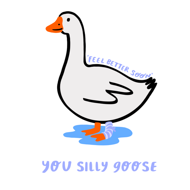 You Silly Goose, Feel Better Soon Confetti-exploding Greetings Card