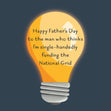 Funny National Grid Father's Day Confetti-exploding Greetings Card