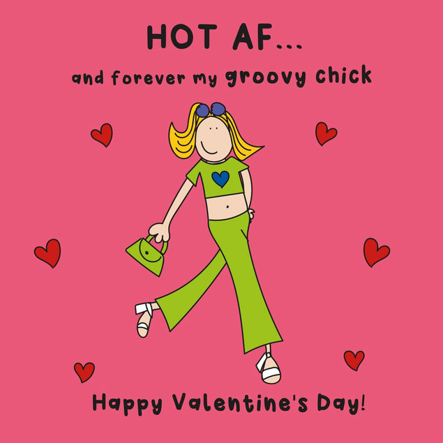 Groovy Chick Valentine's Day Confetti-exploding Greetings Card
