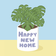 Happy New Home Plant Pot Housewarming Confetti-exploding Greetings Card