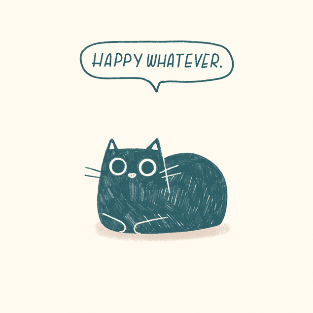 Happy Whatever Funny Cat Birthday Confetti-exploding Greetings Card