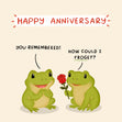 How Could I Froget? - Cute Frogs Anniversary Card
