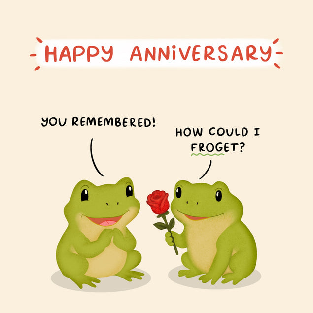 How Could I Froget? - Cute Frogs Anniversary Card