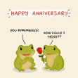 How Could I Froget? - Cute Frogs Anniversary Confetti-exploding Greetings Card