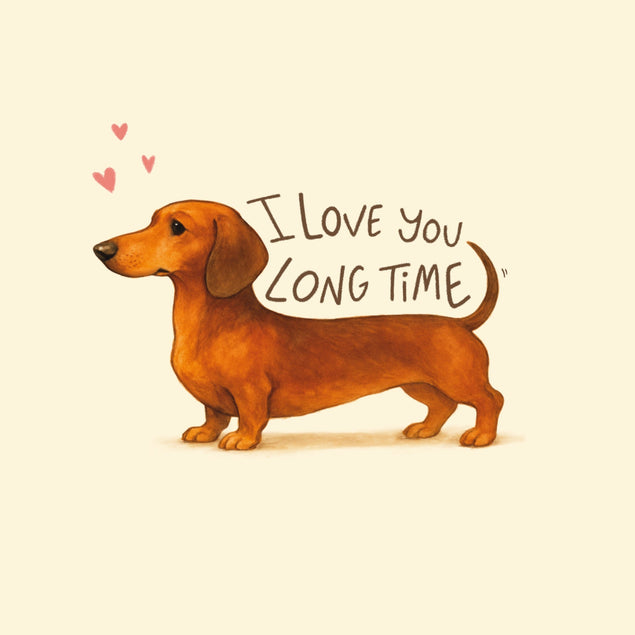 I Love You Long Time Cute Dachshund Confetti-exploding Greetings Card