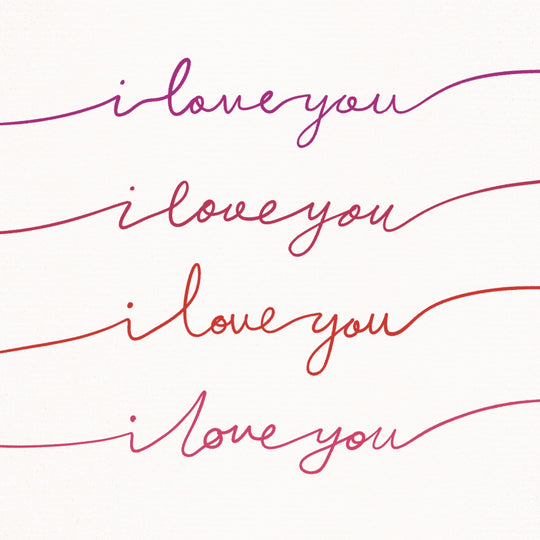 I Love You Calligraphy Card