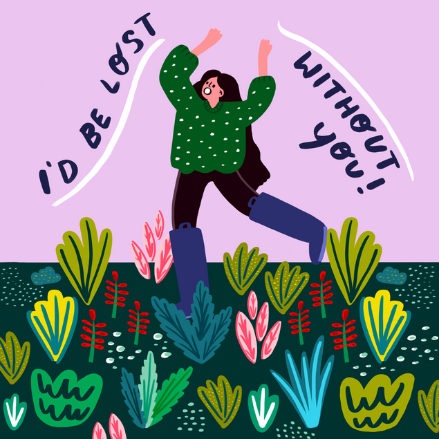 I'd Be Lost Without You Confetti-exploding Greetings Card
