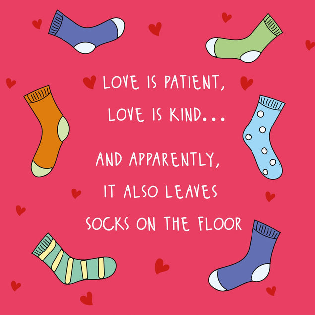 Love Is Patient... - Funny Socks-Themed Confetti-Exploding Card