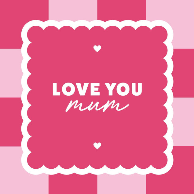 Love You Mum Modern Design Confetti-exploding Greetings Card
